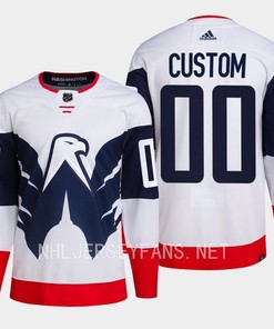 Washington Capitals Custom 00 2023 Jersey Stadium White Primegreen