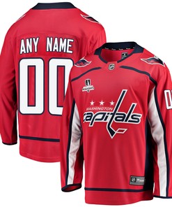 Washington Capitals Custom Home 2022 Stanley Cup Playoffs Breakaway Men Jersey - Red