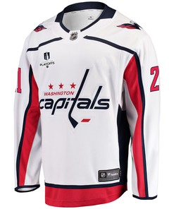 Washington Capitals Garnet Hathaway 21 Away 2022 Stanley Cup Playoffs Breakaway Men Jersey - White