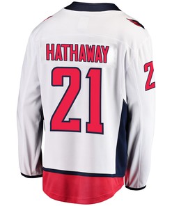 Washington Capitals Garnet Hathaway 21 Away 2022 Stanley Cup Playoffs Breakaway Men Jersey - White