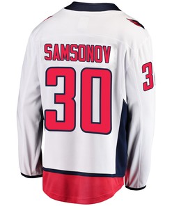 Washington Capitals Ilya Samsonov 30 Away 2022 Stanley Cup Playoffs Breakaway Men Jersey - White