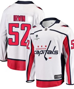 Washington Capitals Matt Irwin 52 Away 2022 Stanley Cup Playoffs Breakaway Men Jersey - White