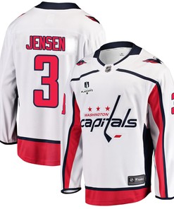 Washington Capitals Nick Jensen 3 Away 2022 Stanley Cup Playoffs Breakaway Men Jersey - White