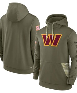 Washington Commanders 2022 Salute to Service Therma Performance Pullover Men Hoodie - Olive