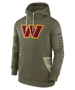Washington Commanders 2022 Salute to Service Therma Performance Pullover Men Hoodie - Olive