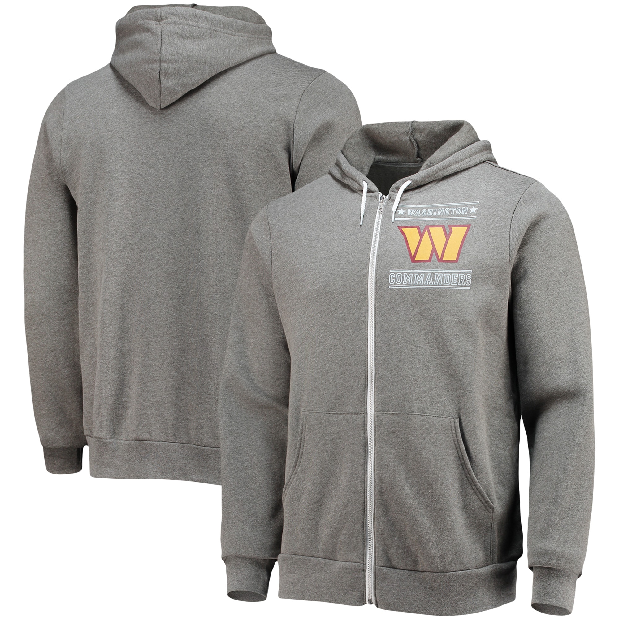 Washington Commanders Nfl X Darius Rucker Collection By Sponge Fleece Full-zip Hoodie - Heathered Charcoal