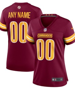 Washington Commanders Women's Game Custom Player Jersey - Burgundy
