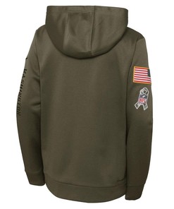 Washington Commanders Youth 2022 Salute To Service Performance Pullover Hoodie - Olive