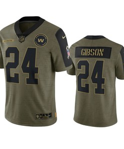 Washington Football Team Antonio Gibson Limited Jersey Olive 2021 Salute To Service