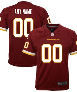 Washington Football Team Custom Game Jersey - Burgundy Custom Jerseys Nfl