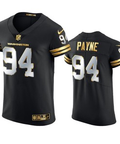 Washington Football Team Daron Payne Golden Edition Black Vapor Elite Jersey