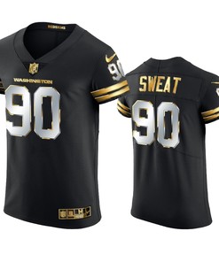 Washington Football Team Montez Sweat Golden Edition Black Vapor Elite Jersey