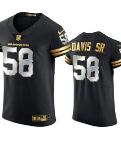 Washington Football Team Thomas Davis Sr Golden Edition Black Vapor Elite Jersey
