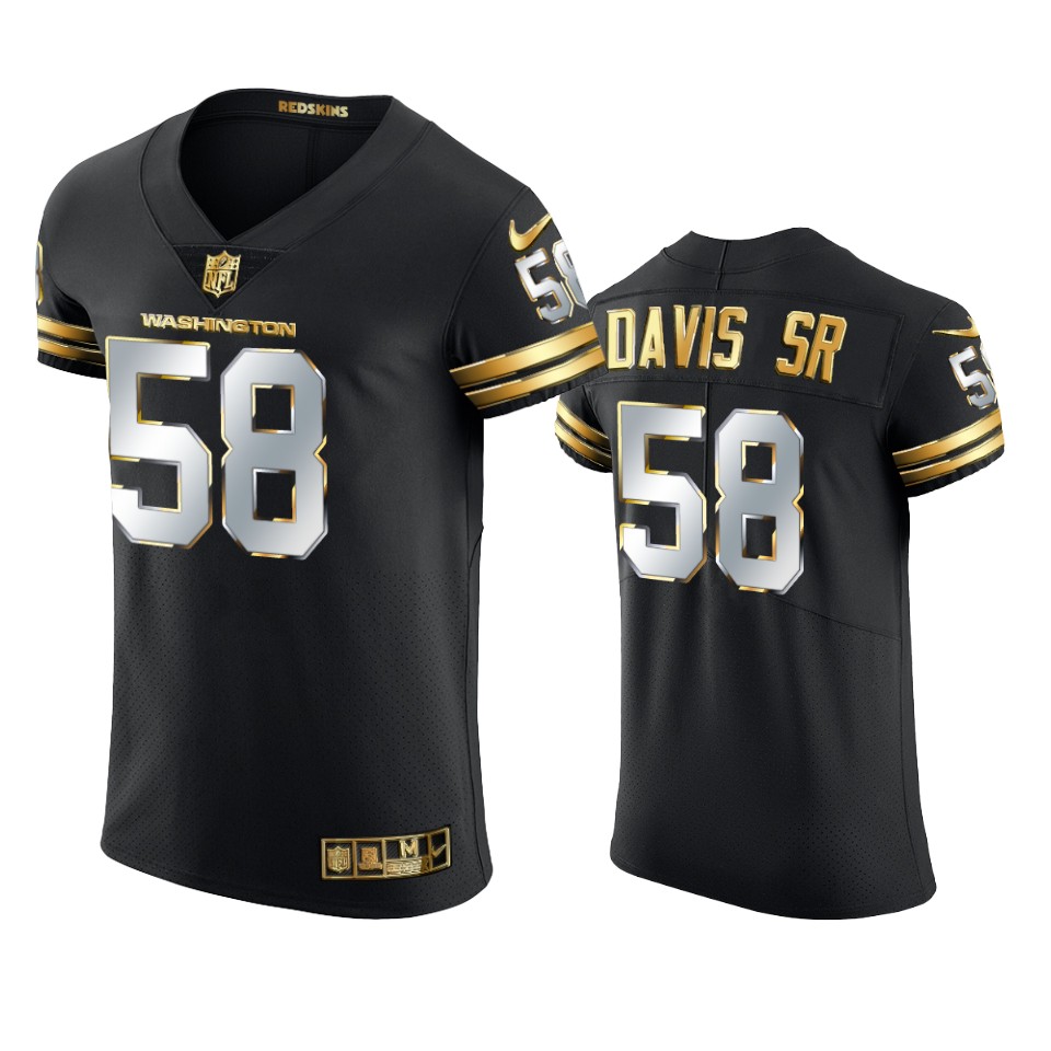 Washington Football Team Thomas Davis Sr Golden Edition Black Vapor Elite Jersey