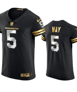 Washington Football Team Tress Way Golden Edition Black Vapor Elite Jersey