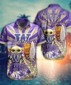 Washington Huskies Baby Yoda NCAA Hawaiian Shirt