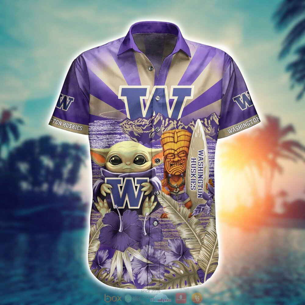 Washington Huskies Baby Yoda NCAA Hawaiian Shirt