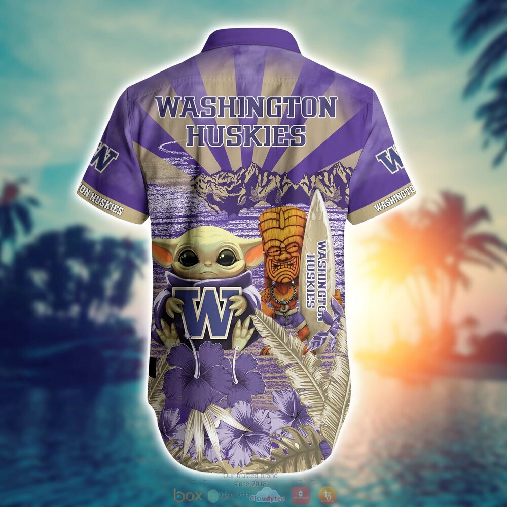 Washington Huskies Baby Yoda NCAA Hawaiian Shirt