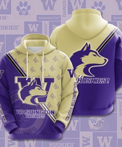 Washington Huskies Custom All Over Print Hoodie 3D for All