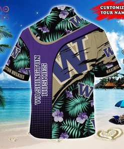Washington Huskies Customized Summer Hawaiian Shirt, With Tropical Pattern for Fans