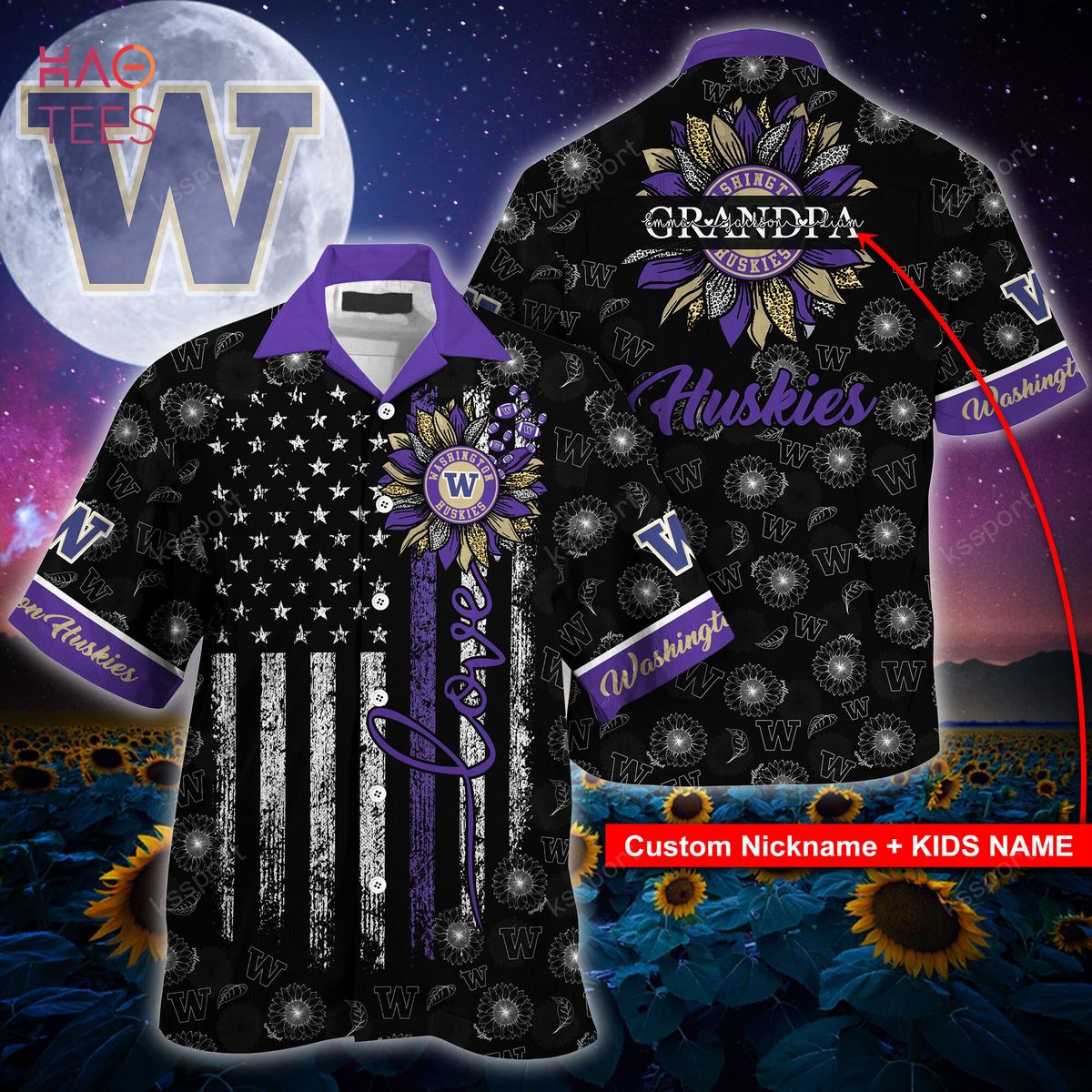 Washington Huskies Hawaiian Shirt Ver 2