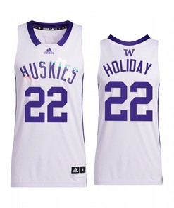 Washington Huskies Justin Holiday 22 Jersey Honoring Black Excellence White Alumni Basketball Uniform