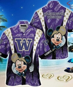 Washington Huskies Mickey Mouse Hawaiian Shirt