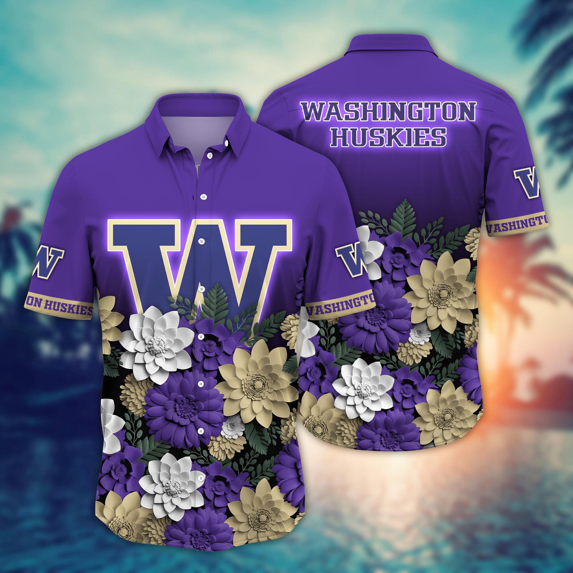 Washington Huskies NCAA Flower Hawaii Shirt For Fans Ver 28