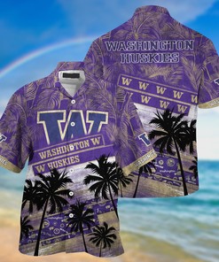 Washington Huskies NCAA Palm Tree Pattern Hawaii Shirt For Sports Fans