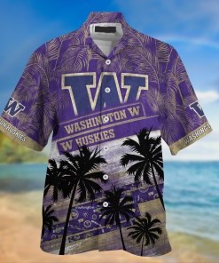 Washington Huskies NCAA Palm Tree Pattern Hawaii Shirt For Sports Fans