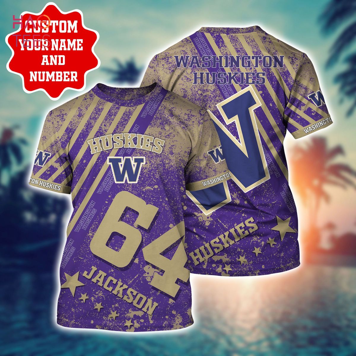 Washington Huskies Personalized Hawaiian Shirt