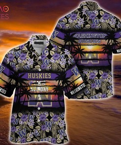 Washington Huskies Summer Hawaiian Shirt, Floral Pattern for Sports Enthusiast This Year