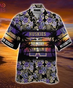 Washington Huskies Summer Hawaiian Shirt, Floral Pattern for Sports Enthusiast This Year