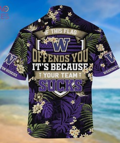 Washington Huskies Summer Hawaiian Shirts, With Tropical Patterns for Fans