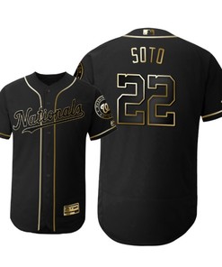 Washington Nationals #22 Juan Soto Mlb 2019 Golden Brandedition Black Jersey Gift For Nationals Fans