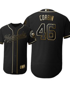 Washington Nationals #46 Patrick Corbin Mlb 2019 Golden Brandedition Black Jersey Gift For Nationals Fans