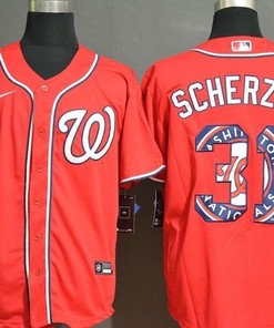 Washington Nationals Max Scherzer 31 2020 Mlb Orange Jersey