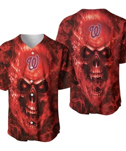 Washington Nationals Mlb Fan Skull Baseball Jersey