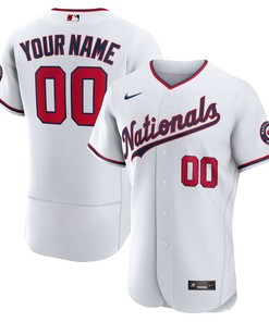 Washington Nationals Official Authentic Custom Jersey - White Custom Jerseys Mlb