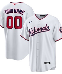 Washington Nationals Replica Custom Jersey - White Custom Jerseys Mlb