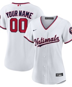 Washington Nationals Womens Replica Custom Jersey - White Custom Jerseys Mlb Ver 1
