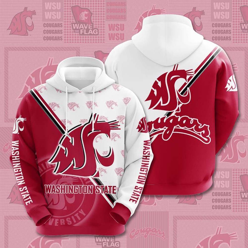 Washington State Cougars 3D Hoodie NCAA Gifts