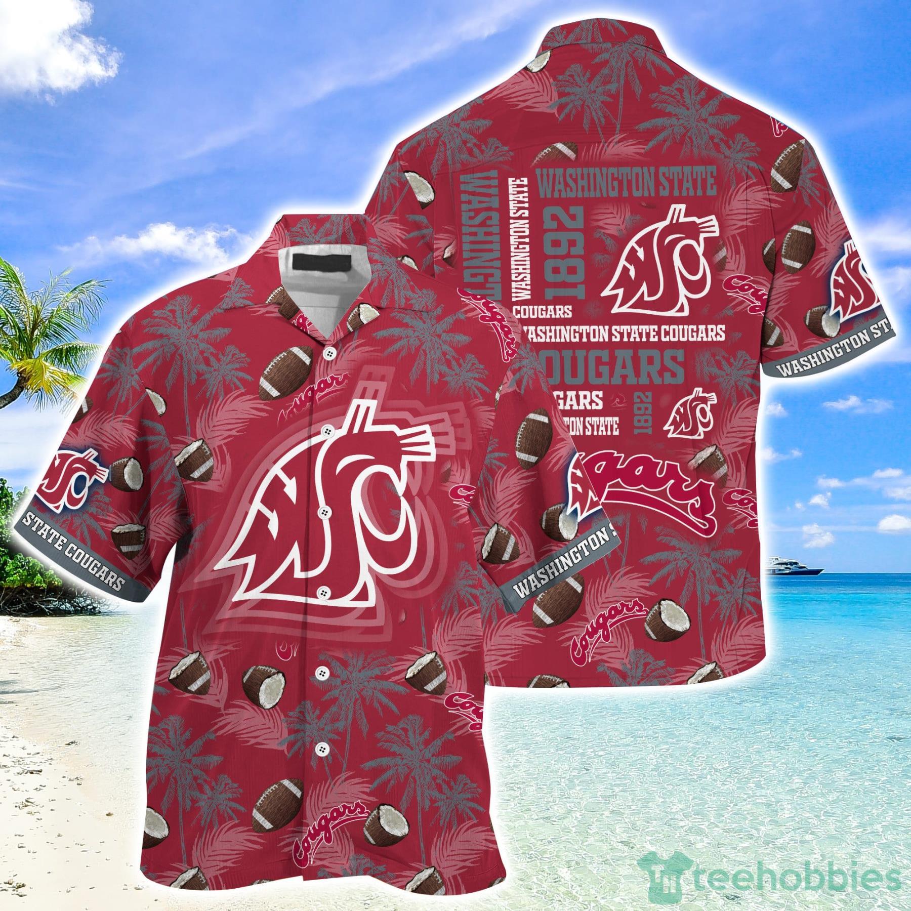Washington State Cougars Coconut Pattern Hawaiian Shirt