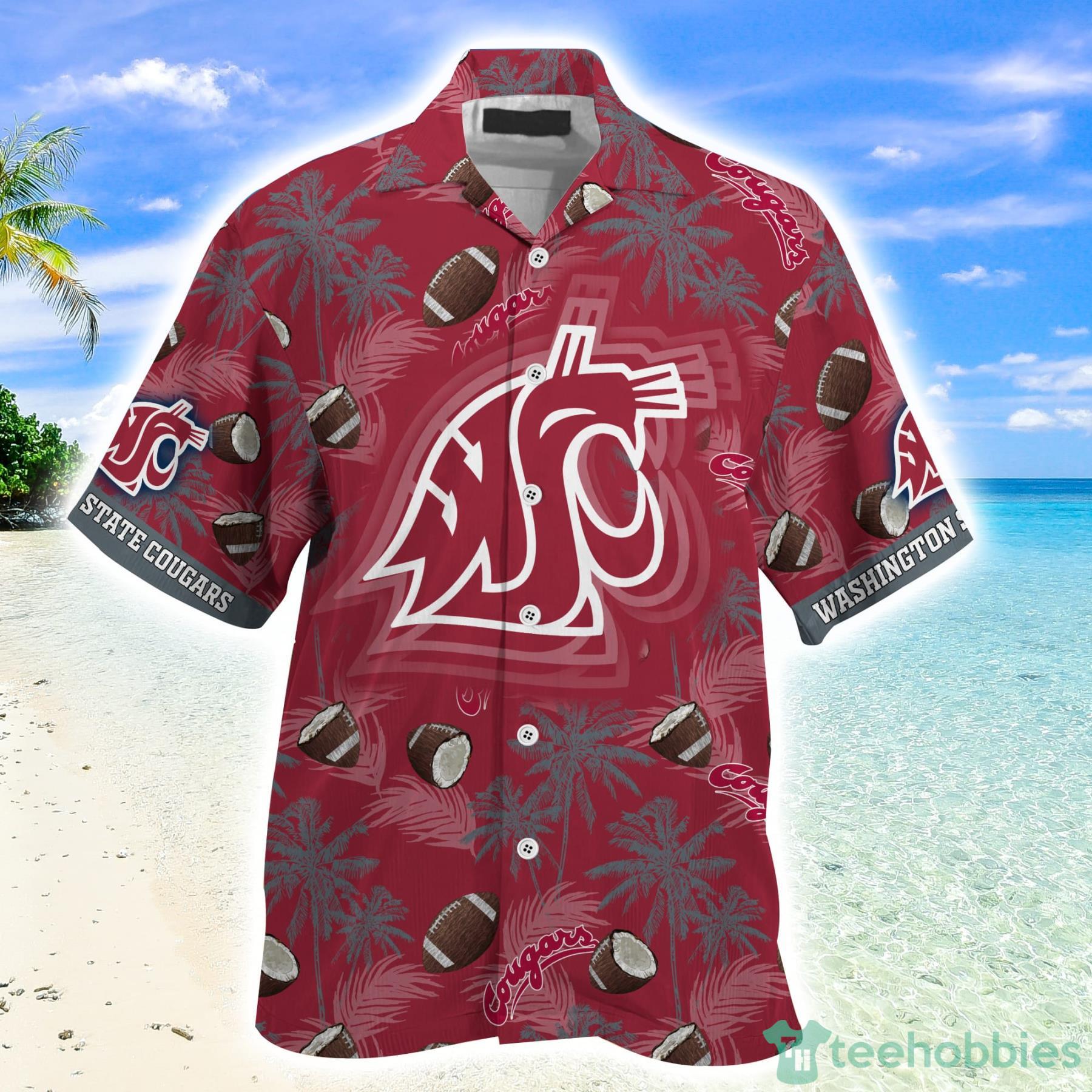 Washington State Cougars Coconut Pattern Hawaiian Shirt