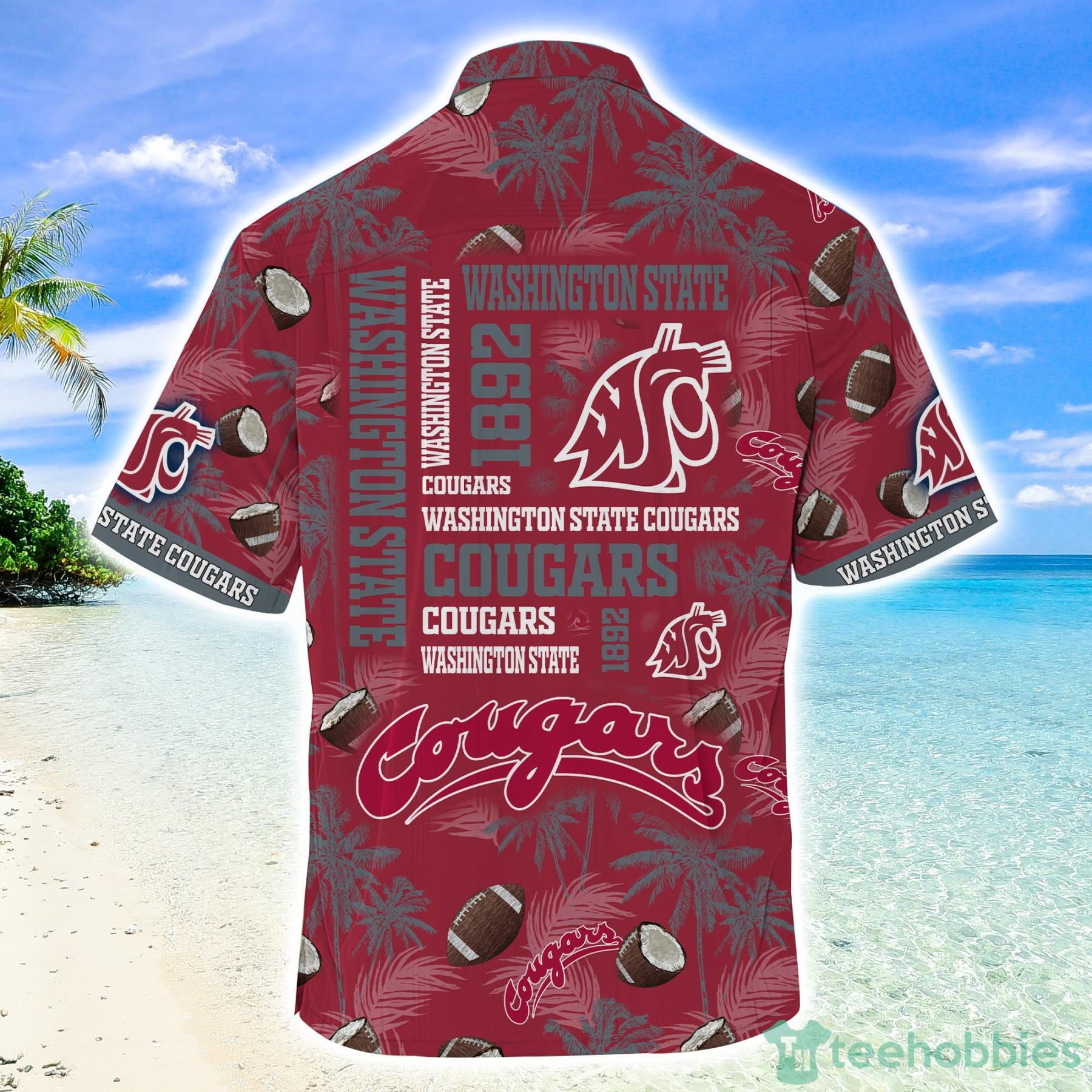 Washington State Cougars Coconut Pattern Hawaiian Shirt