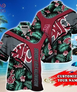 Washington State Cougars Customized Summer Hawaiian Shirt, With Tropical Pattern for Fans