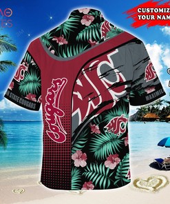 Washington State Cougars Customized Summer Hawaiian Shirt, With Tropical Pattern for Fans