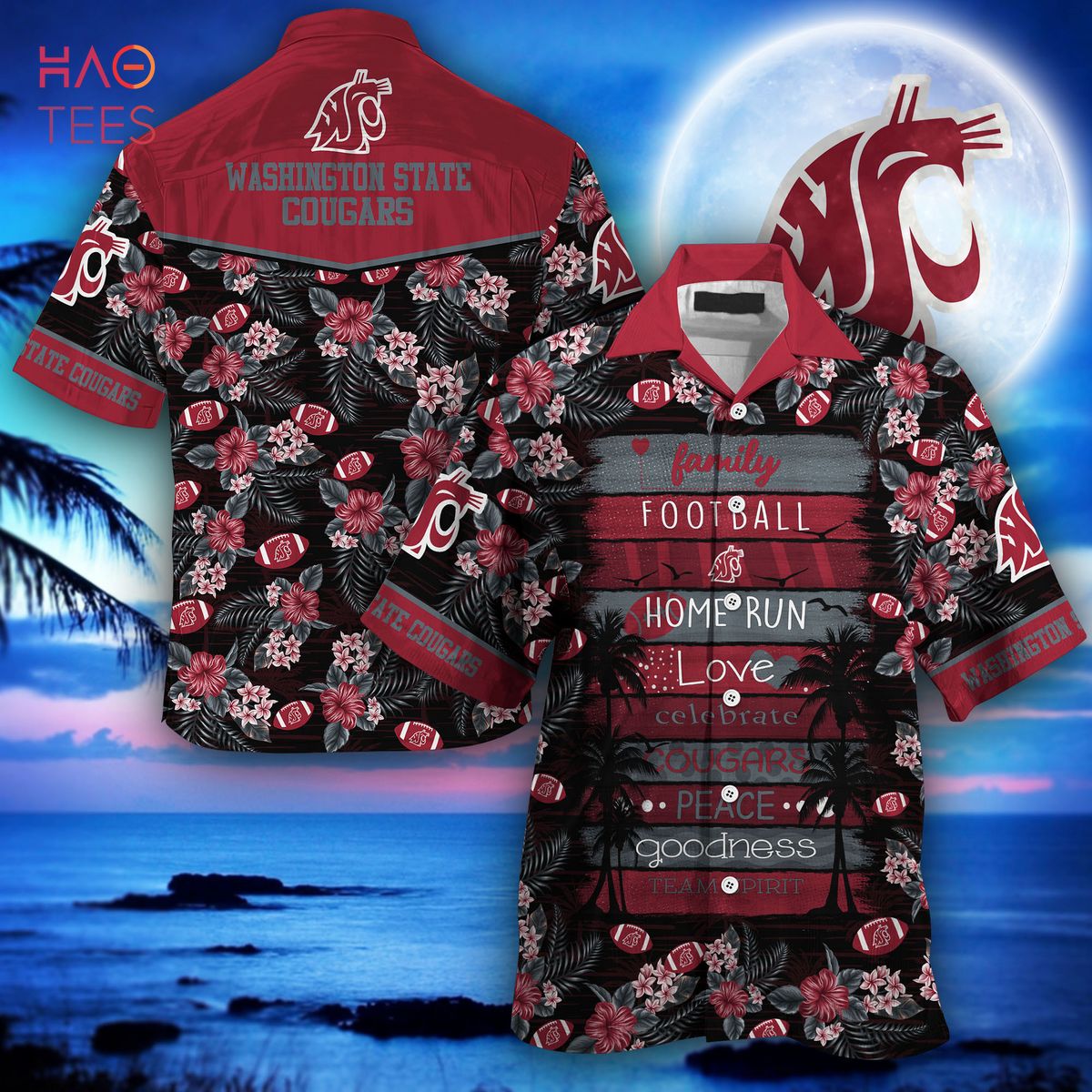 Washington State Cougars Hawaiian Shirt, New Gift for Summer Ver 1