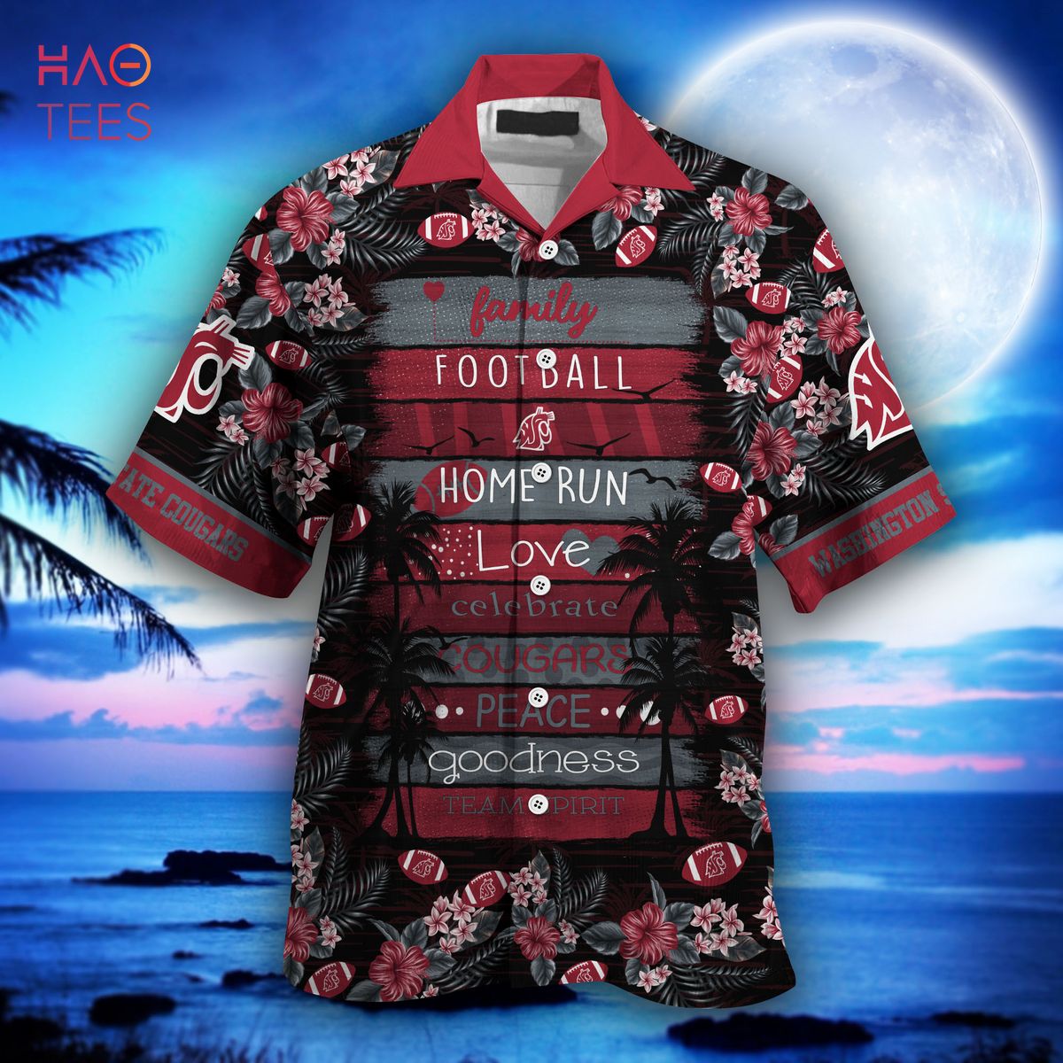 Washington State Cougars Hawaiian Shirt, New Gift for Summer Ver 1