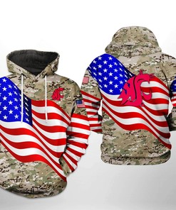 Washington State Cougars NCAA US Flag Camo Veteran 3D All Over Print Hoodie, Zip-Up Hoodie
